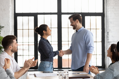 A hand shake to cement a partnership